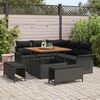 vidaXL Gartensofa-set mit Kissen 8 pcs Schwarz Poly-Rattan