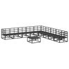 vidaXL Gartensofa-set mit Kissen 10 pcs Schwarz Aluminium