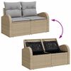 vidaXL Garten-Sofa-Set mit Kissen mit Kissen 9 pcs Beige und Hellgrau