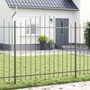 vidaXL Gartenzaun 8 pcs Grau 170 x 190 cm Pulverbeschichteter Stahl