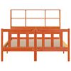 vidaXL Massivholzbett mit Regal ohne Matratze Wachsbraun 120x200 cm