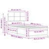vidaXL Bettgestell mit gepolstertem Kopfteil Taupe 80 x 200 cm