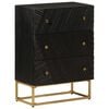 vidaXL Kommode Schwarz 55x30x76 cm Massivholz Mango und Eisen