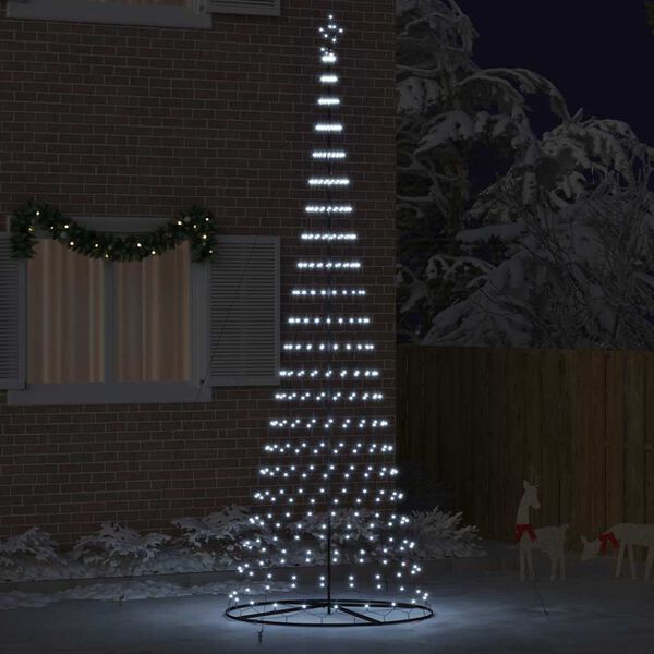 vidaXL LED-Weihnachtsbaum mit 455 LEDs Kaltwei&szlig; 184,5 cm Metall