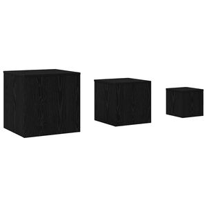 vidaXL Nestingtisch 3 stk. Schwarz Eichen-Optik 45 x 45 x 45 cm