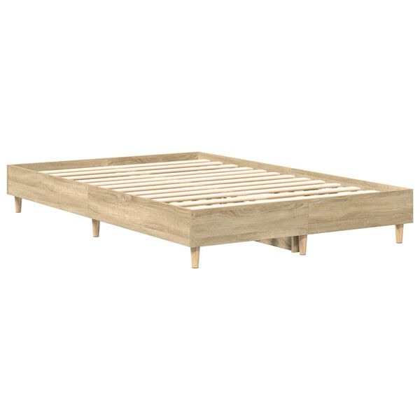 vidaXL Bettgestell ohne Matratze Sonoma-Eiche 120x200 cm Holzwerkstoff