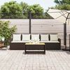 vidaXL Gartensofa 5-Sitzer mit Kissen Braun Poly Rattan