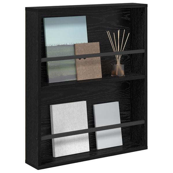 vidaXL Magazinregal Schwarz Eichen-Optik 60 x 12 x 70 cm Holzwerkstoff