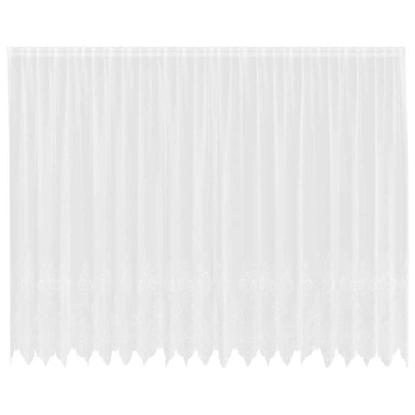 vidaXL Spitzenvorhang mit Vorh&auml;ngen Floral Wei&szlig; 220 x 500 cm Polyester