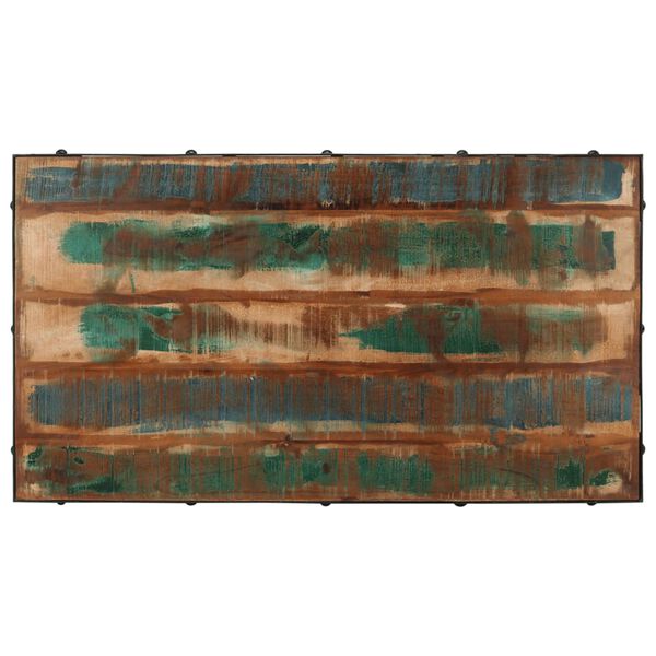 vidaXL Couchtisch mit Rollen Altholz Massiv 100x55x26 cm