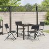 vidaXL Garten Essgruppe 5 pcs Schwarz Pulverbeschichteter Stahl
