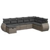 vidaXL 8-tlg. Garten-Sofagarnitur mit Kissen Grau Poly Rattan