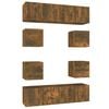 vidaXL 8-tlg. TV-Schrank-Set R&auml;uchereiche Holzwerkstoff