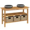 vidaXL Waschtisch mit Schwarzen Marmorbecken Massivholz Teak