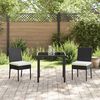 vidaXL Garten Essgruppe 3 pcs Schwarz Pulverbeschichteter Stahl