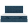 vidaXL Ottoman-Bett mit Matratzen Dunkelblau 180x200 cm Samt