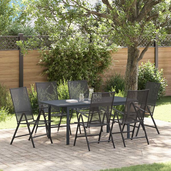 vidaXL Garten Essgruppe 7 pcs Anthrazit Stahl