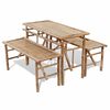 vidaXL Biertisch mit 2 B&auml;nken 100 cm Bambus