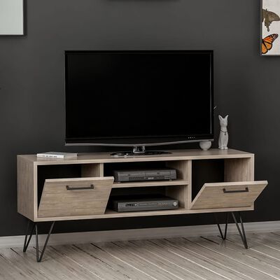 Homemania TV-Schrank Almira 120x35x50 cm Holzoptik und Schwarz