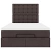 vidaXL Ottoman-Bett mit Matratze Dunkelbraun 120x200 cm Stoff
