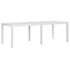 vidaXL Gartentisch 220x90x72 cm PP Wei&szlig;