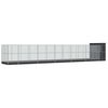 vidaXL Voliere mit Erweiterung Silbern 1244x203x216 cm Stahl