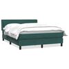vidaXL Boxspringbett mit Matratze Dunkelgr&uuml;n 160x210 cm Samt