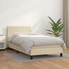 vidaXL Boxspringbett mit Matratze Creme 90x200 cm Kunstleder
