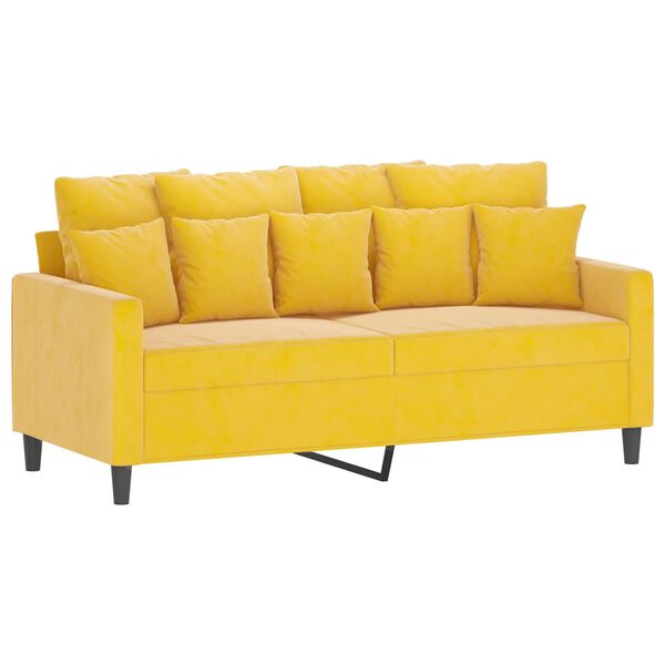 vidaXL 2-Sitzer-Sofa Gelb 140 cm Samt