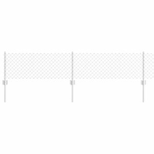 vidaXL Zaun mit Pfosten Silber 0,4 x 10 m Stahl