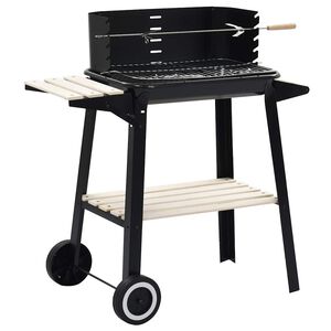 vidaXL Holzkohlegrill Standgrill mit R&auml;dern