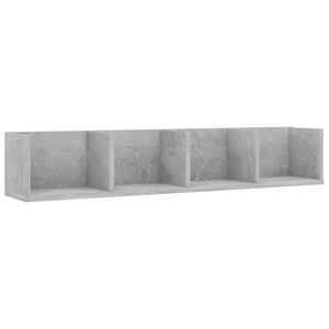 vidaXL CD-Wandregal Betongrau 100x18x18 cm Holzwerkstoff