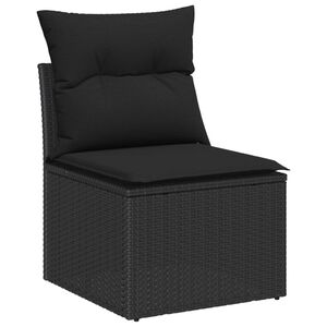 vidaXL Gartensofa-set mit Speicher 8 pcs Schwarz Poly-Rattan