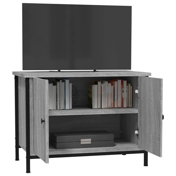 vidaXL TV-Schrank mit Türen Grau Sonoma 60x35x45 cm Holzwerkstoff