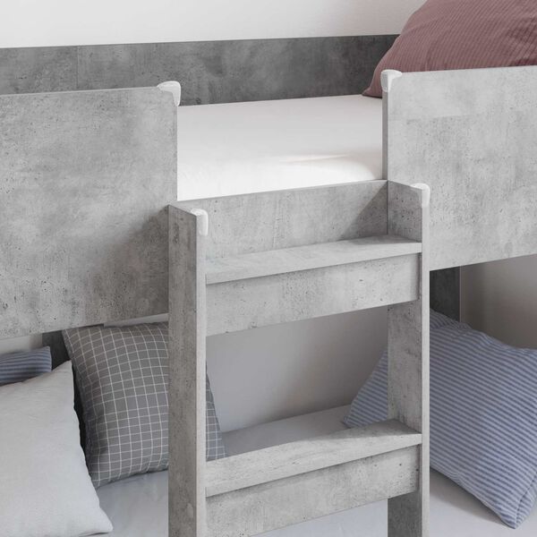 vidaXL Etagenbett f&uuml;r Kinder Beton Grau 100 x 190 cm Holzwerkstoff