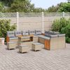 vidaXL Gartensofa-set mit Kissen 14 pcs Beige und Hellgrau