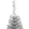 vidaXL Künstlicher vorbeleuchteter Weihnachtsbaum Silber 180 cm