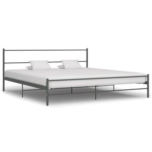 vidaXL Bettgestell Grau Metall 200&times;200 cm