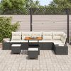vidaXL Gartensofa-set mit Kissen 9 pcs Schwarz Poly Rattan