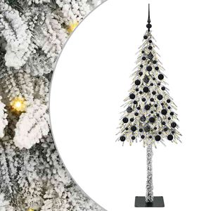 vidaXL Weihnachtsbaum mit 300 LEDs Wei&szlig; 180 cm PE und Stahl