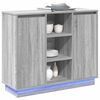 vidaXL LED-Sideboard Graues Sonoma 90 x 32 x 75 cm Holzwerkstoff