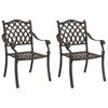 vidaXL Gartenstuhl 2 pcs Bronze 56 x 55 x 92,5cm Aluminium