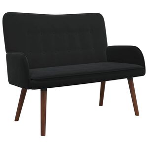 vidaXL 2-Sitzer Sofa Schwarz 115 x 61 x 87 cm Samt