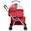 vidaXL Hundewagen für 2 Hunde Faltbar Rot 83x48x97 cm Oxford-Gewebe