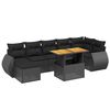 vidaXL 8-tlg. Garten-Sofagarnitur mit Kissen Beige Poly Rattan