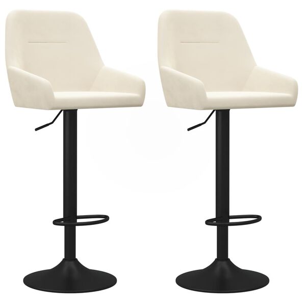 vidaXL Barhocker 2 Stk. Creme Samt