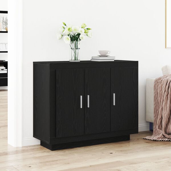 vidaXL Sideboard Schwarz Eichen-Optik 92 x 35 x 75 cm Holzwerkstoff