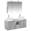 vidaXL Badezimmerschrank-Set 4 pcs Betongrau Holzwerkstoff