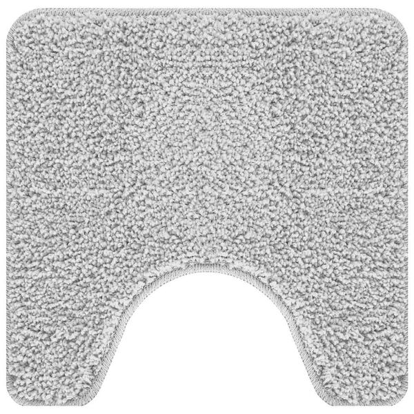 vidaXL Rutschfeste Badematte mit Toilettenausschnitt Grau 50 x 50 cm