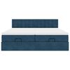 vidaXL Ottoman-Bett mit Matratzen & LED Dunkelblau 200x200 cm Samt